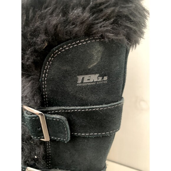 L.L. Bean Womens Black Snow Boots Nordic Insulated Size 9.5 Suede Zip Waterproof - Picture 3 of 11